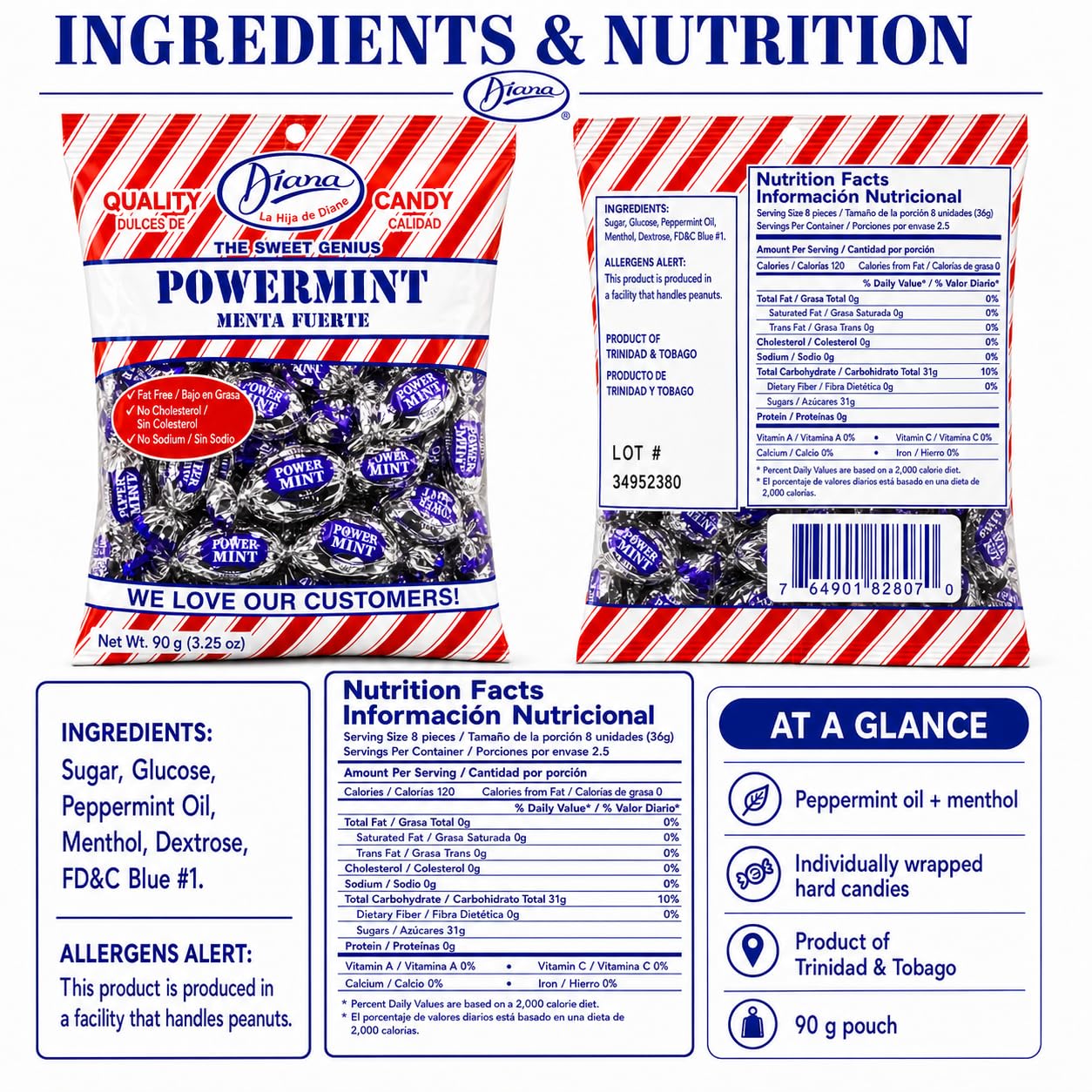 DIANA four pouches arranged to show multi-pack convenience