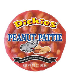 Dickies peanut patties close-up texture showing peanuts and candy binder for crunchy taste