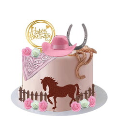 DiDida cowgirl horse topper front view shows pink design and easy placement