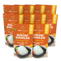 DIET COOKER front packaging of angel hair shirataki noodles showing brand and pack benefits