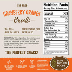 Dijas Natural Food individually wrapped biscotti emphasizing convenience