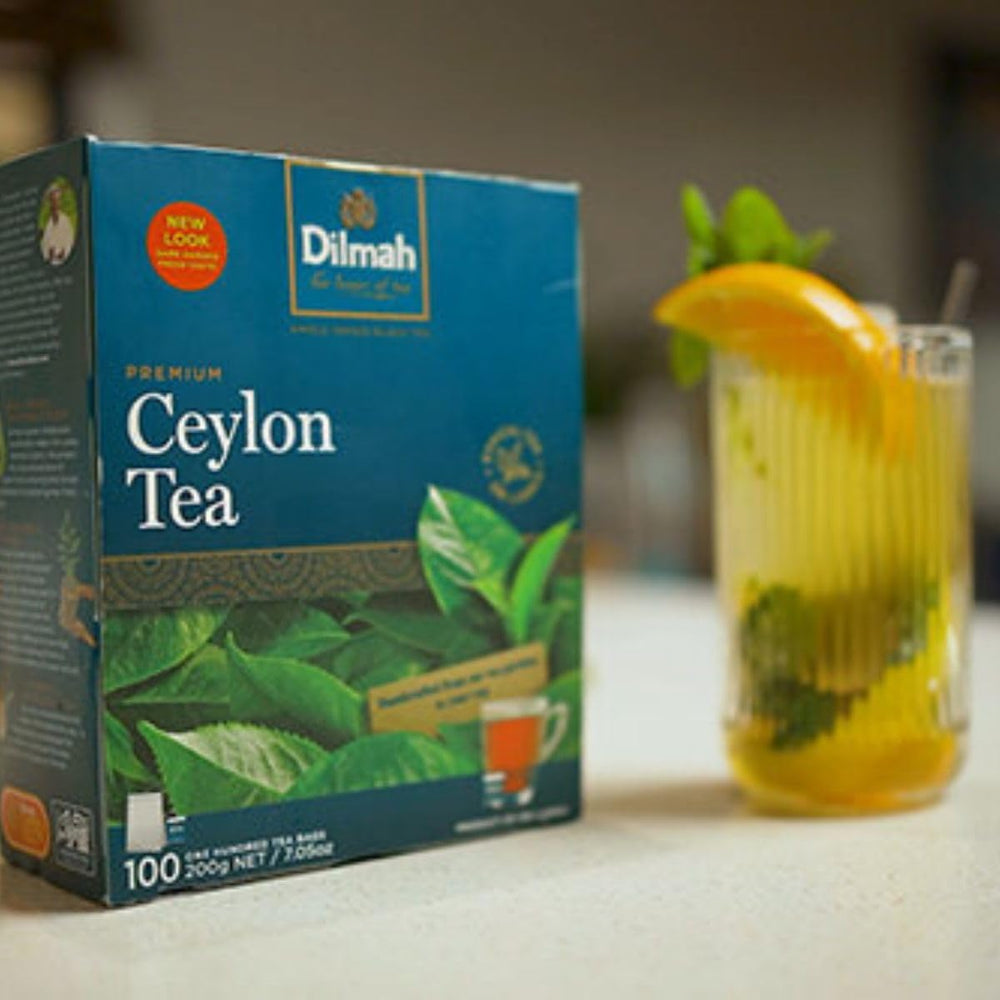Dilmah tea bag steeping in cup highlighting quick infusion and convenient brewing benefit