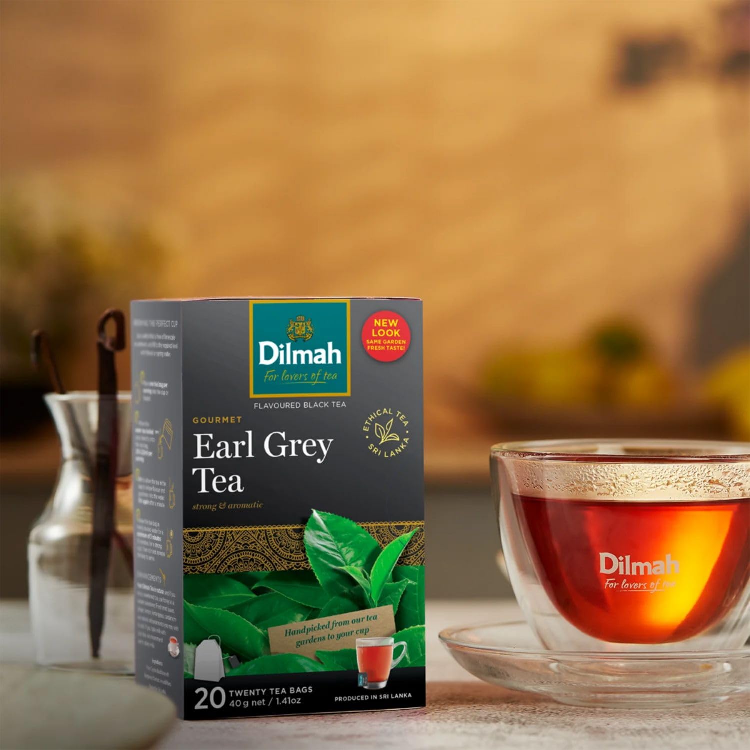 Dilmah tea bag infusing in cup demonstrating quick steeping convenience