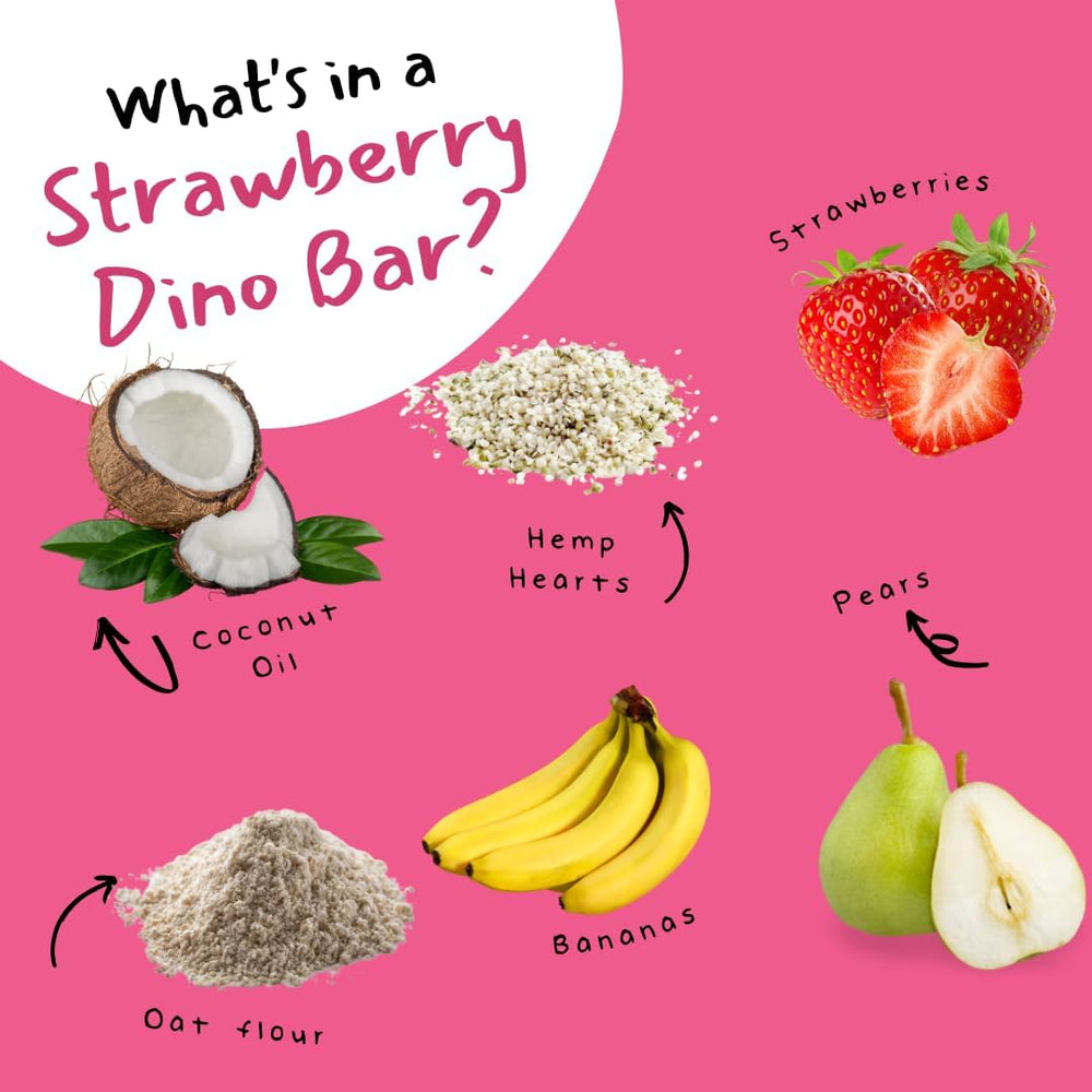 DINO BARS ingredient label detail showing organic Non-GMO benefit
