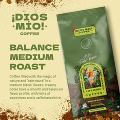 Dios Mio pour-over brew setup showcasing easy home brewing and balanced flavor