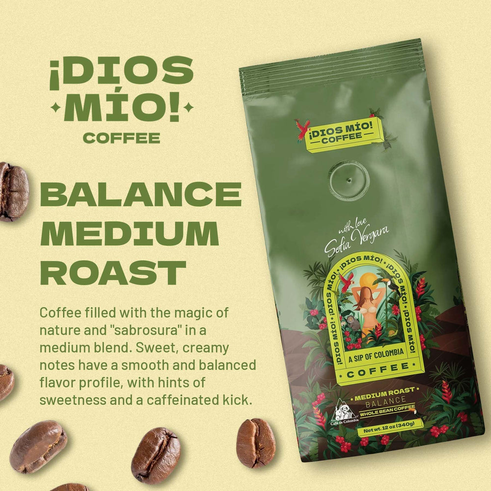 Dios Mio 12 ounce bag beside measuring scale showing true product size and portioning benefit