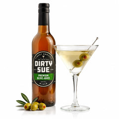 Dirty Sue front packaging showing bottle and branding for reliable flavor
