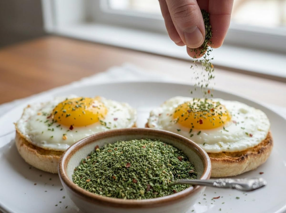 Grilled steak topped with Disco Queen chimichurri, adds vibrant finish