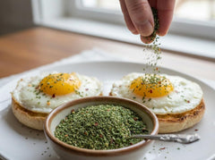 Grilled steak topped with Disco Queen chimichurri, adds vibrant finish