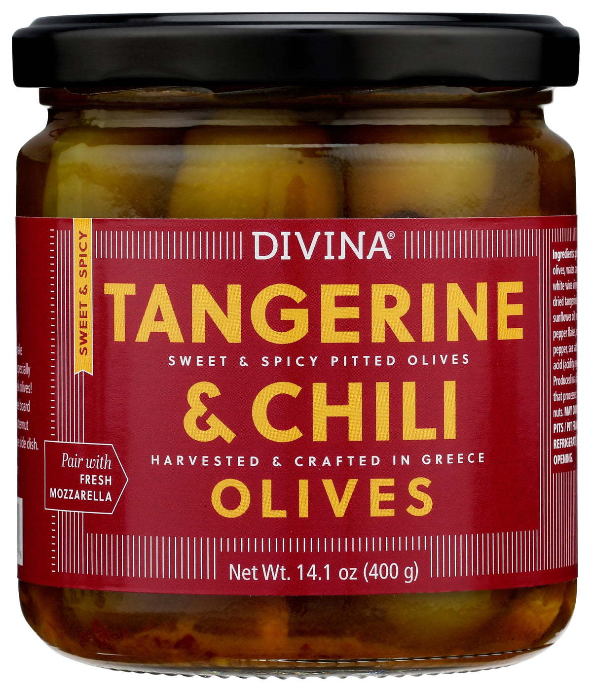 Divina jar front view showing label and 14.1 oz size, appealing for shoppers
