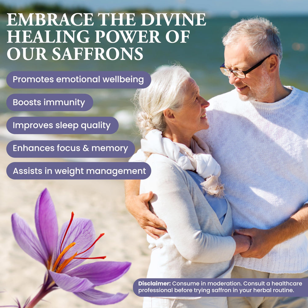 Divine Healing Saffron threads blooming in a saucepan to show vibrant golden color development