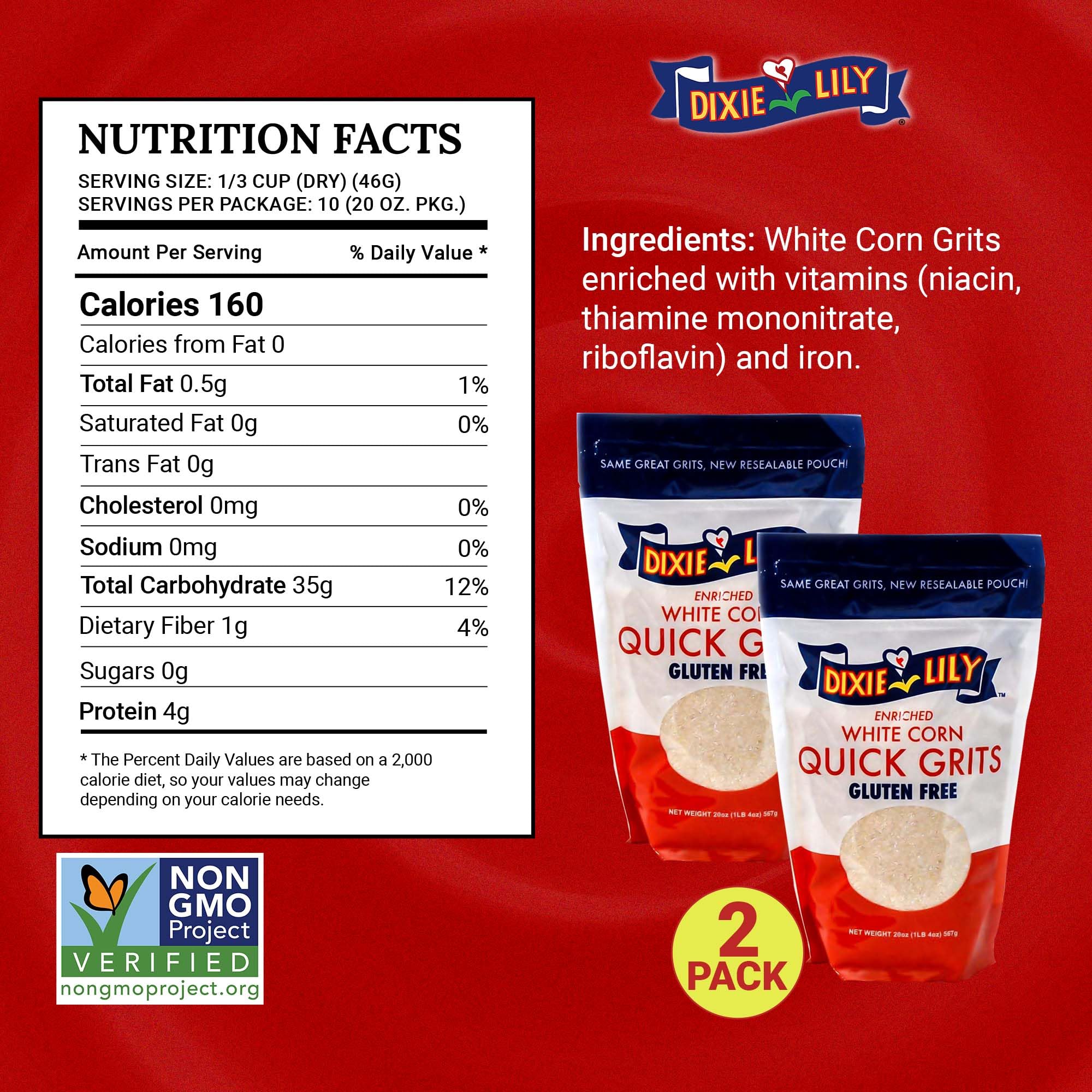 Dixie Lily label close-up highlighting enriched ingredients and benefits