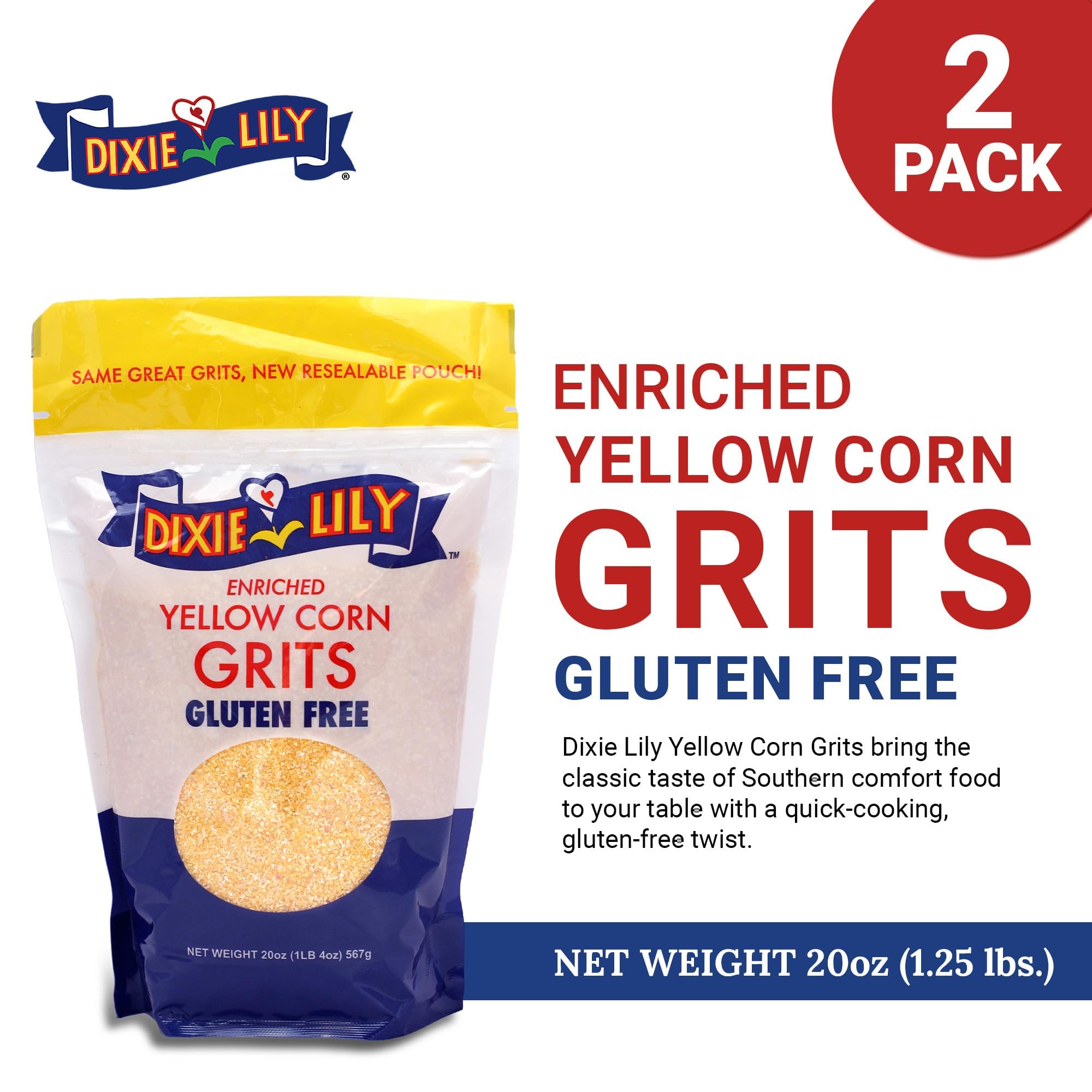 Dixie Lily cooked grits bowl topped with cheese showing quick convenience