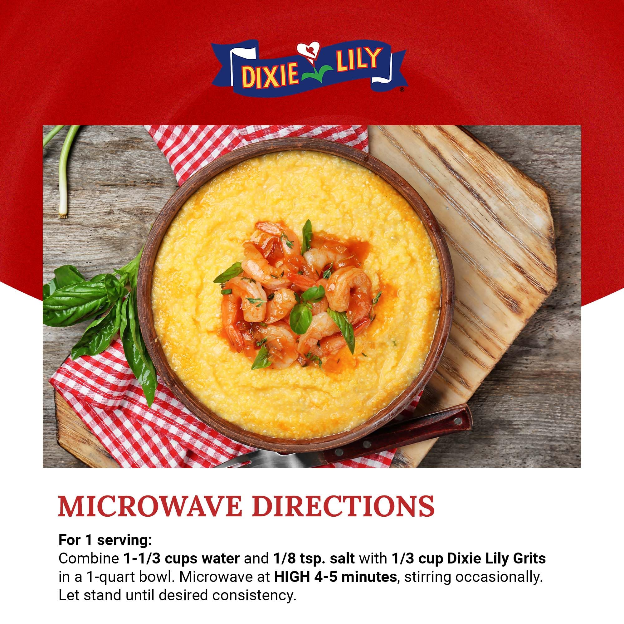 Dixie Lily grits on brunch table with shrimp showing versatile recipe benefit