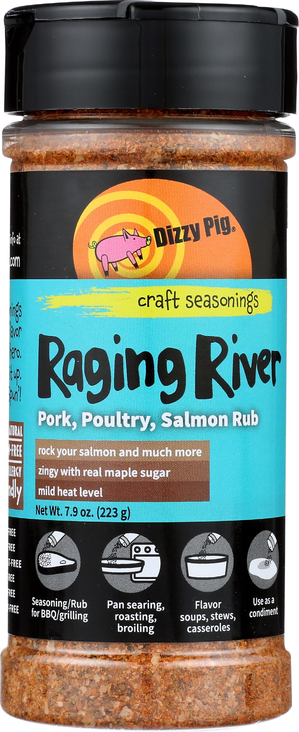 Dizzy Pig seasoning on grilled salmon illustrating balanced flavor and appealing crust