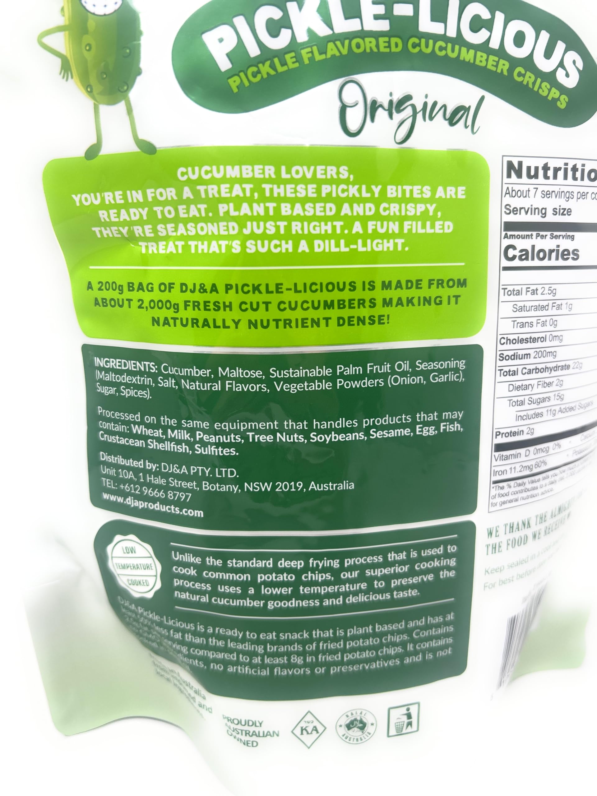 DJ&A bag held in hand showing size scale and resealable freshness benefit
