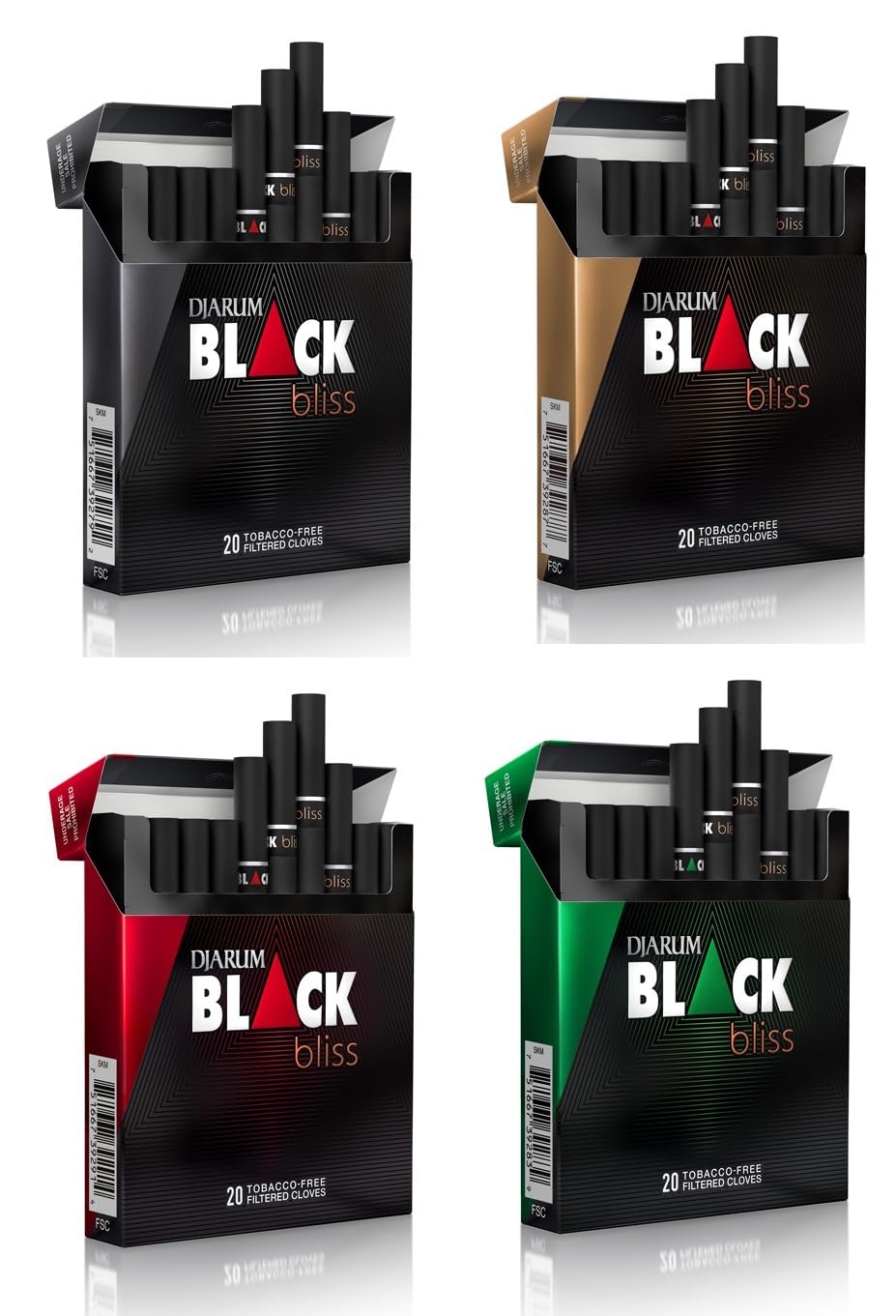 The Frugal Smoker djarum black front packaging showing four boxes and sticker benefit