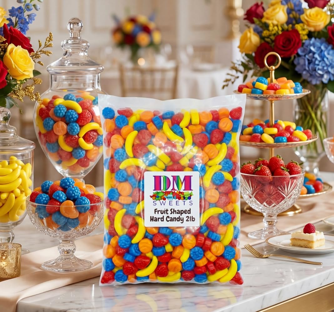 DM Sweets colorful assortment in wooden bowl offering easy self-serve convenience