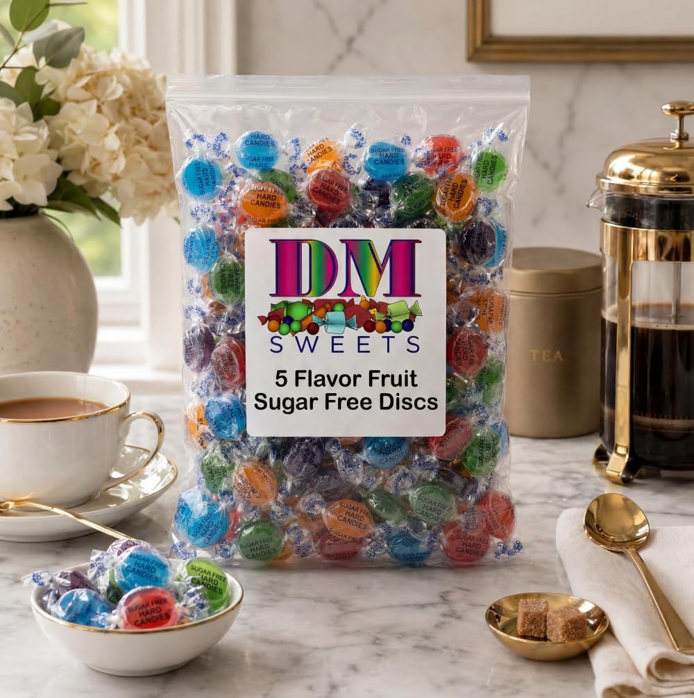 DM Sweets resealable bag top open, keeps candies fresh for repeated use