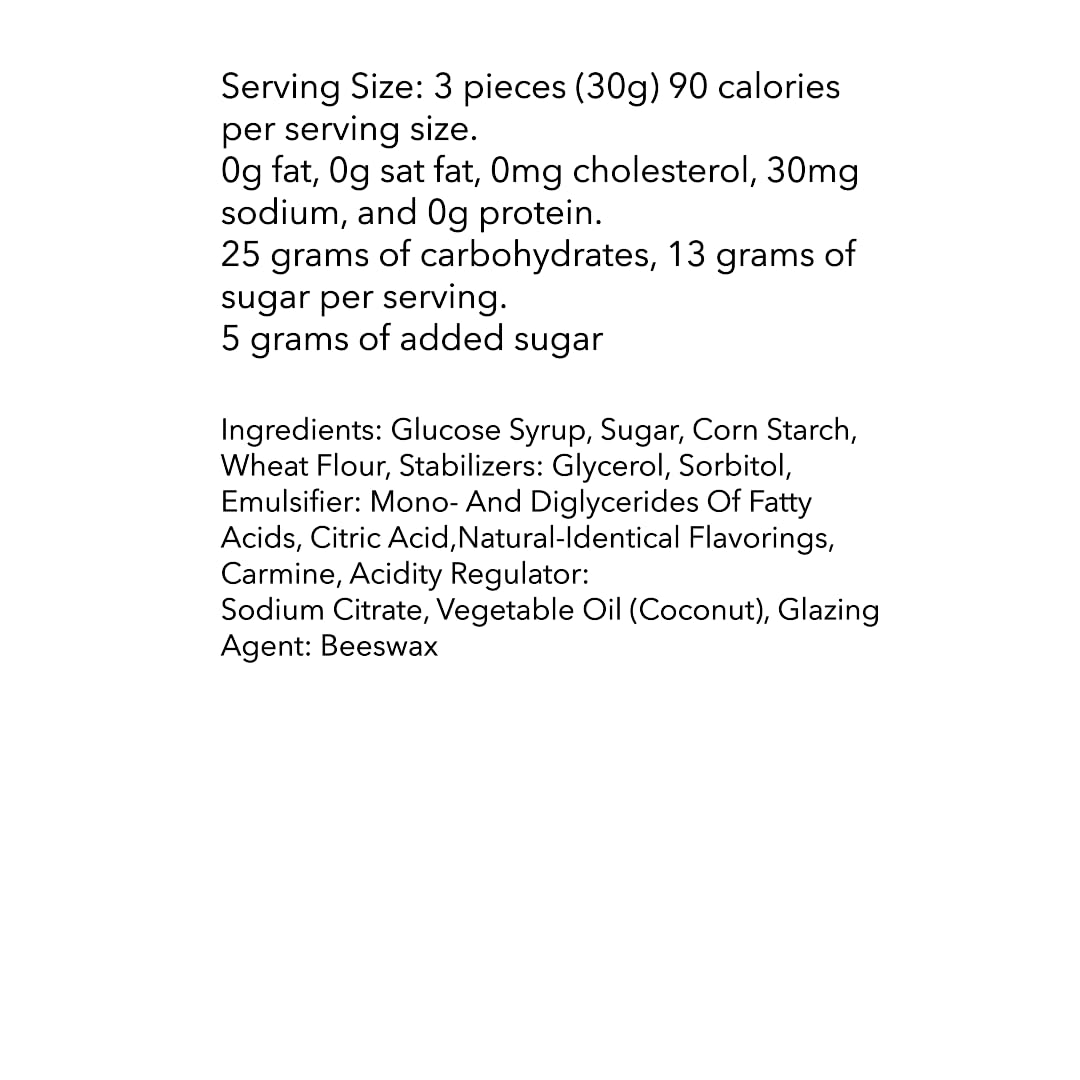 DM Sweets bag label detail showing product name and bulk quantity clarity
