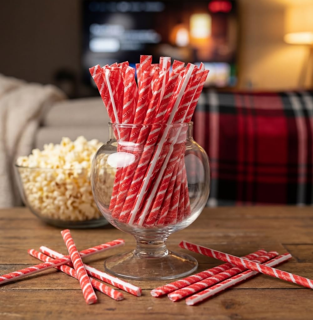 DM Sweets red powder texture inside straw highlighting bold flavor