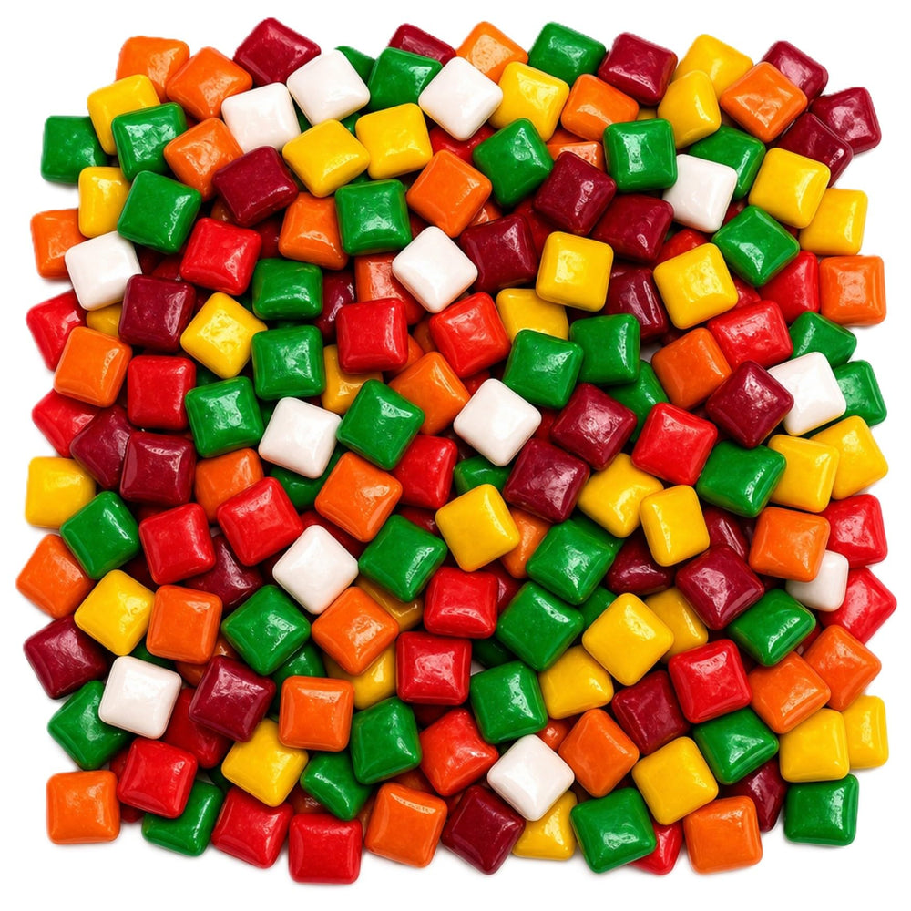 DM Sweets front packaging showing 800-piece bulk gum and bright colors