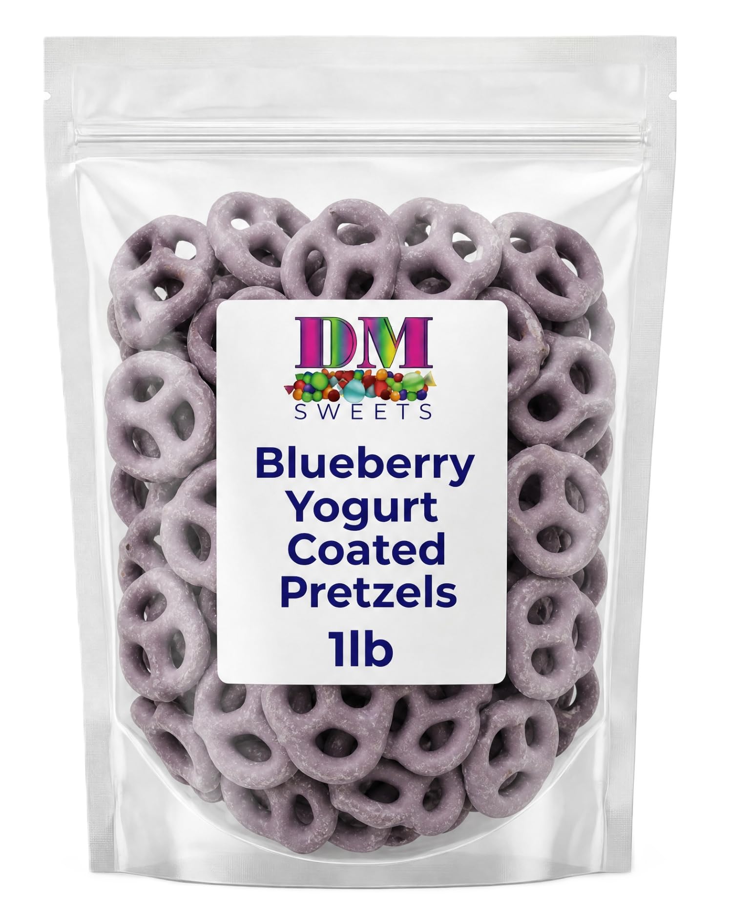DM Sweets close-up of creamy blueberry yogurt shell, highlighting smooth texture
