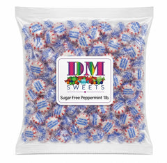 DM Sweets close up of peppermint mint texture and glossy finish, emphasizes freshness