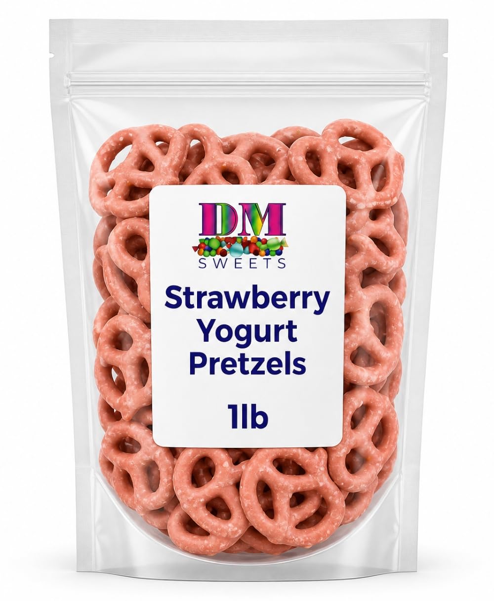 DM Sweets close-up of creamy strawberry yogurt coating highlighting smooth texture benefit