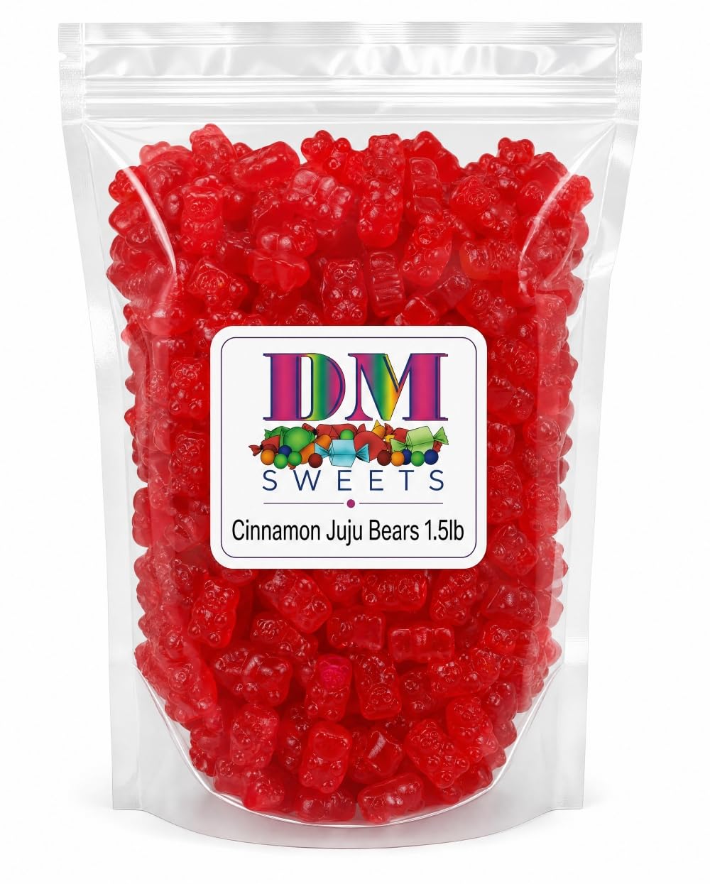 DM Sweets close-up of chewy bear texture highlighting firm juju-style chew benefit