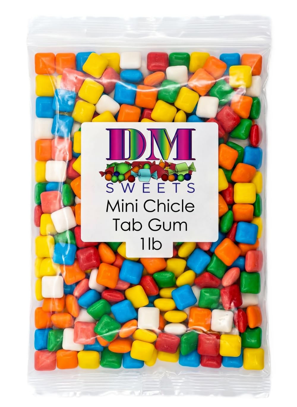 DM Sweets close-up of candy shell and soft gum center demonstrating texture