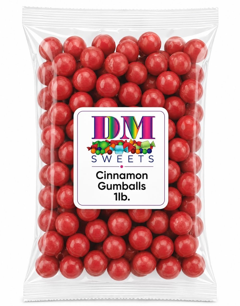 DM Sweets closeup of gumball shell and chew showing spicy texture benefit
