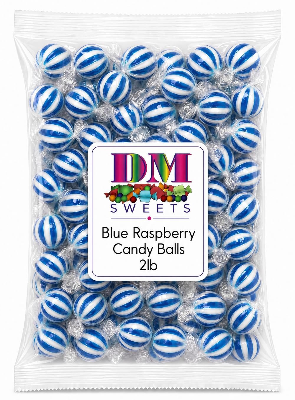 DM Sweets close-up texture of a candy ball showing glossy finish and long-lasting flavor