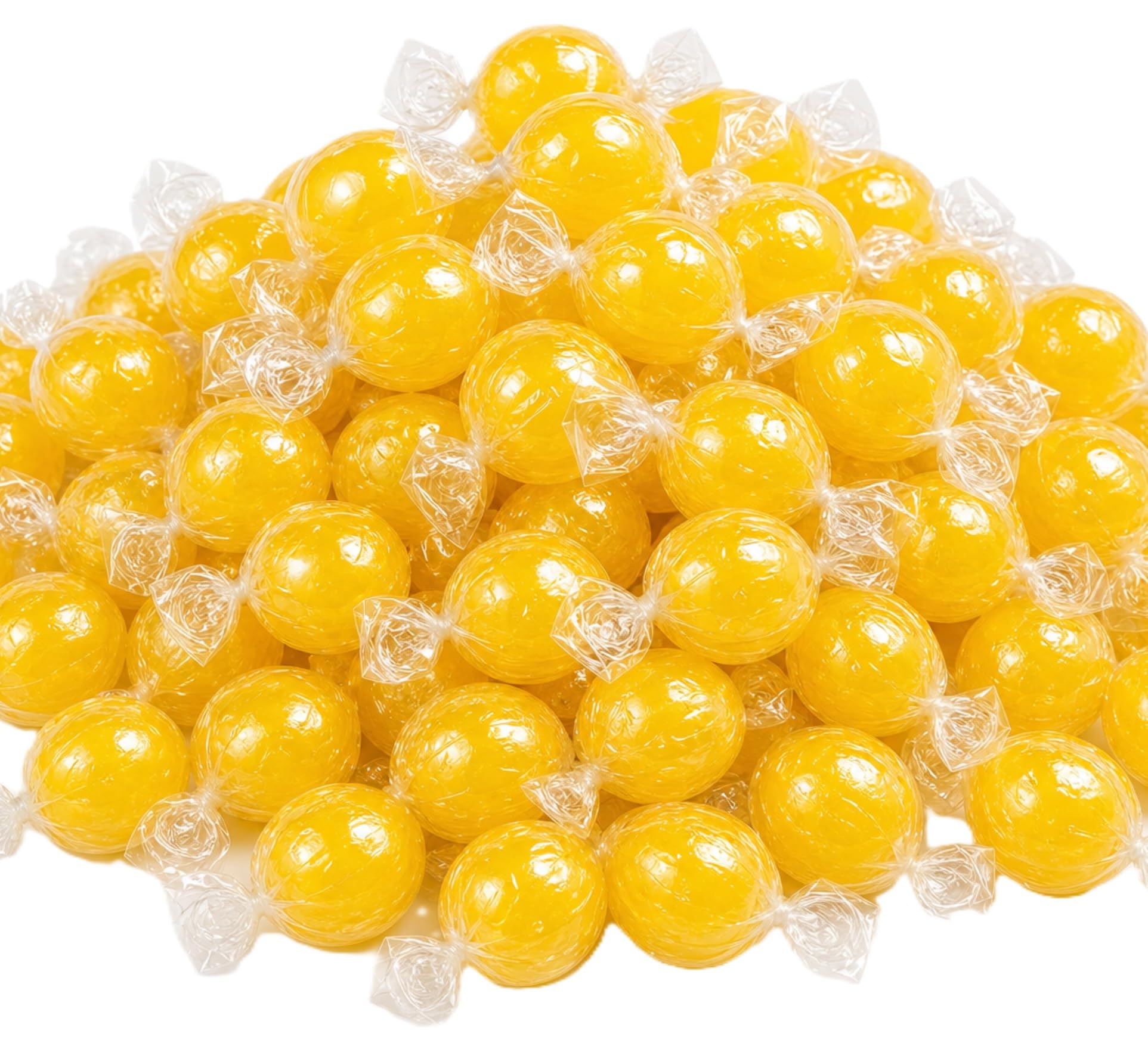 DM Sweets front pack showing jumbo lemon balls and bright yellow appeal