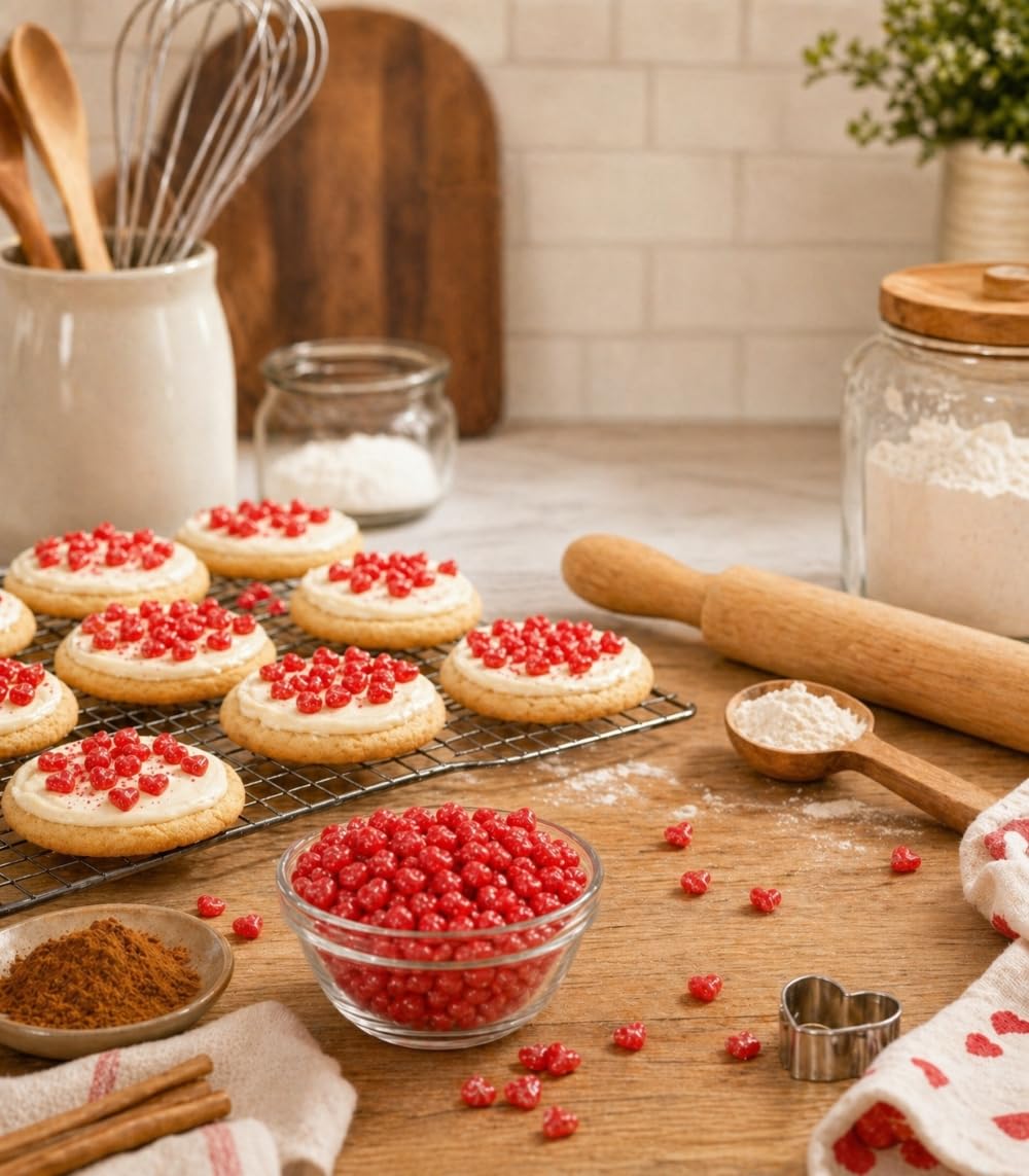 DM Sweets hearts in hand comparing size, useful portion and sharing reference