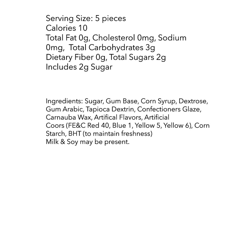 DM Sweets label and nutrition panel showing product details and transparency