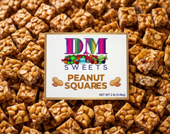 DM Sweets open bag spilling peanut squares for easy grabbing and sharing