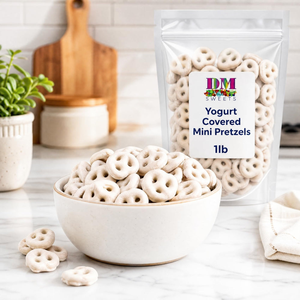 DM Sweets pretzel interior texture showing crunchy core and satisfying crunch