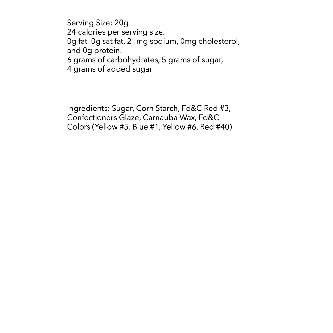 DM Sweets compared to a measuring cup showing 2‑pound supply visual