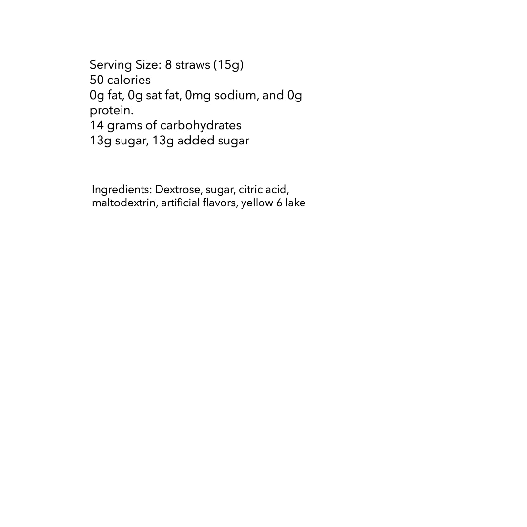 DM Sweets straw beside ruled paper showing length and portion size clarity