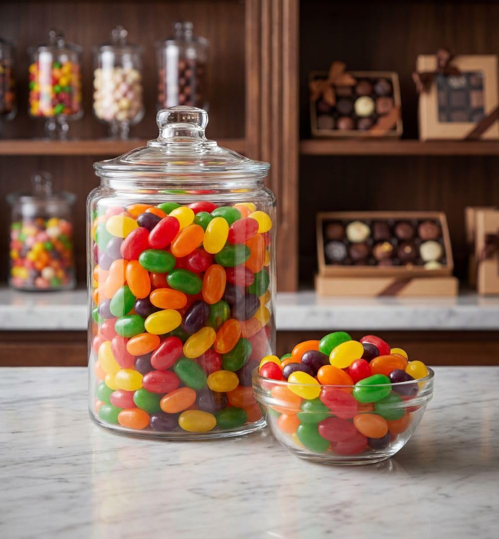 DM Sweets bean placed beside a coin to show large scale and portion