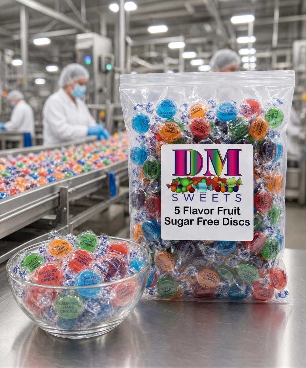 DM Sweets candy in hand for scale, shows individual piece size and portability