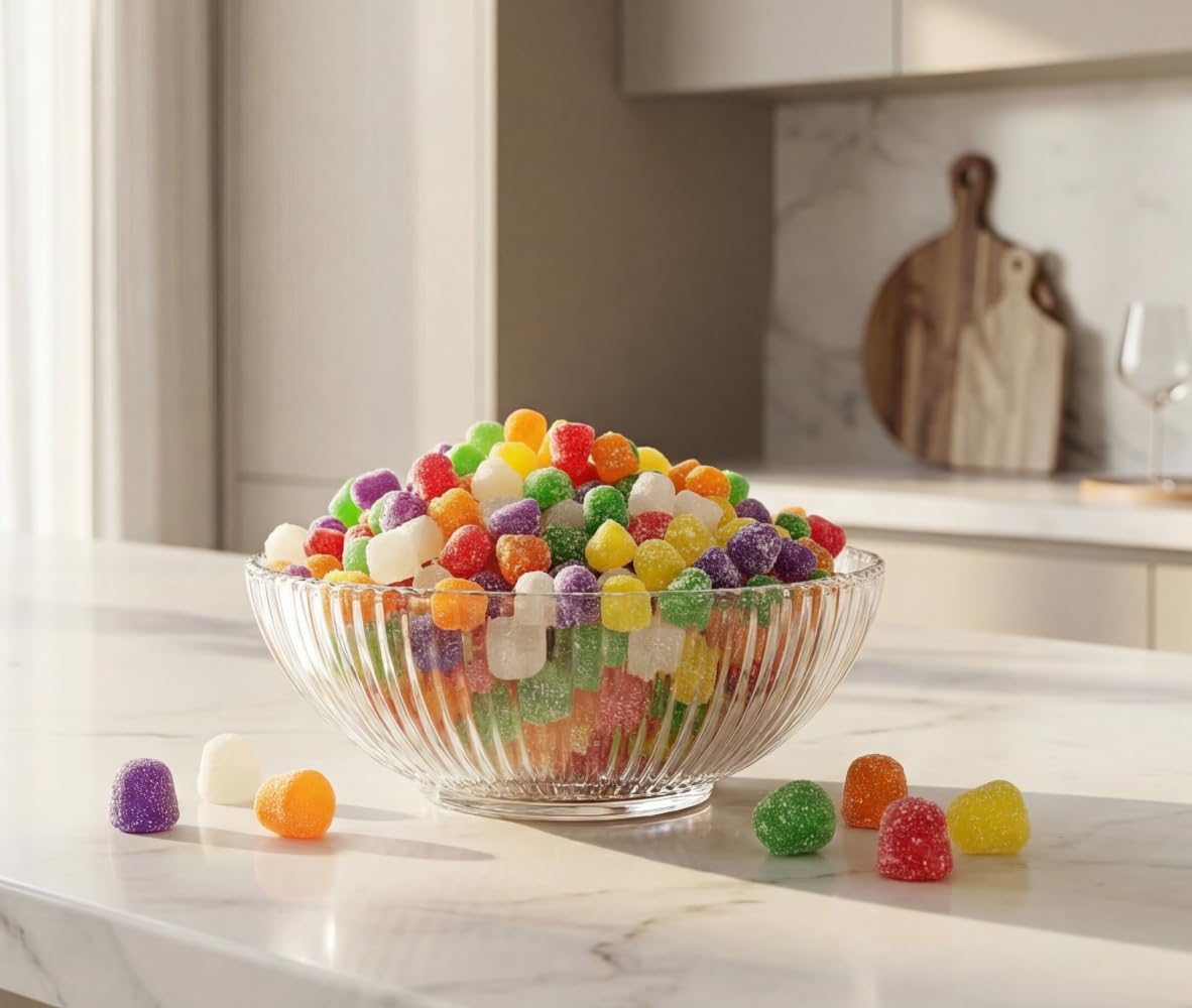 DM Sweets scale and bag size demonstrating generous 2.5 lb quantity