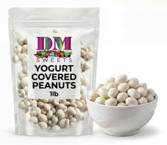 DM Sweets close-up of yogurt coating highlighting creamy texture and appeal