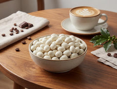 DM Sweets yogurt peanuts sprinkled on ice cream adding sweet crunch