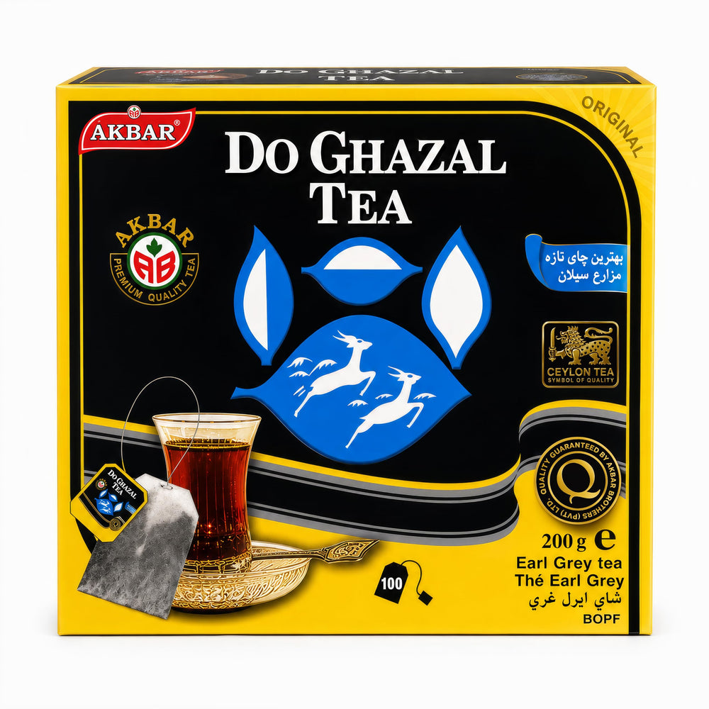 Do Ghazal front packaging showing brand and 100 tea bags, convenient supply