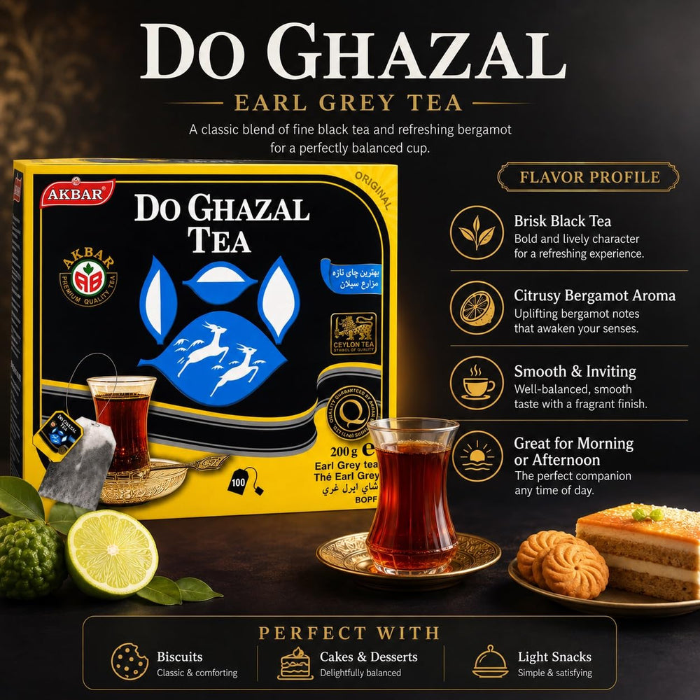 Do Ghazal loose leaf and bergamot detail, natural ingredients for bright flavor