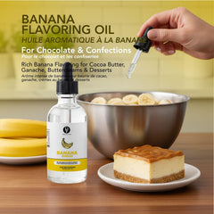 Dolce Flav label close-up highlighting product name and oil-soluble formulation for recipe precision