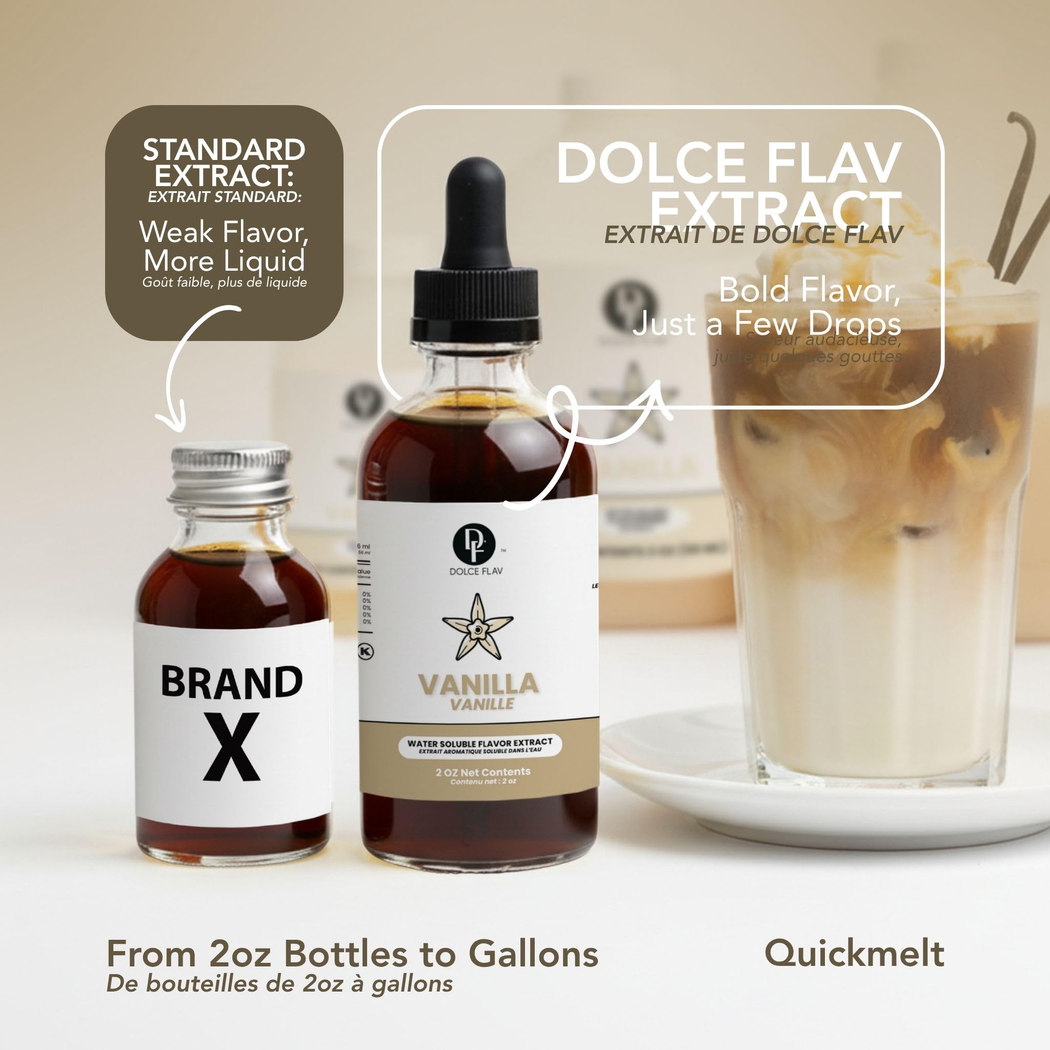 Dolce Flav drops falling into coffee, brand improves beverage flavor instantly