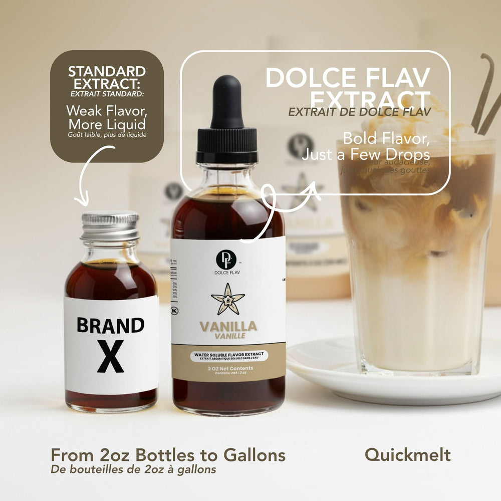 Dolce Flav drops falling into coffee, brand improves beverage flavor instantly